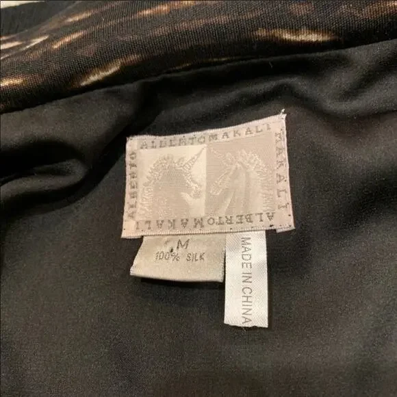Alberto Makali Zip-Front Silk Jacket Sz Med - Picture 5 of 6